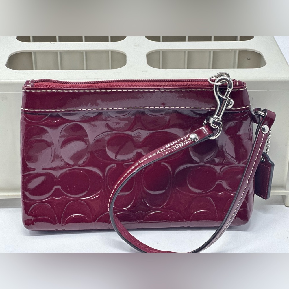 Coach patent leather wristlet